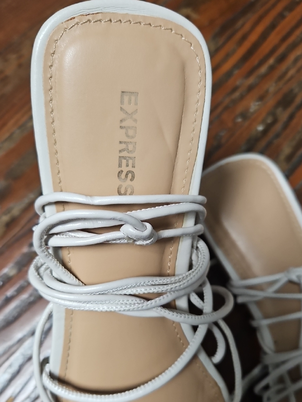 Express Lace-Up Square-Toe Slide Sandals - Picture 3 of 3